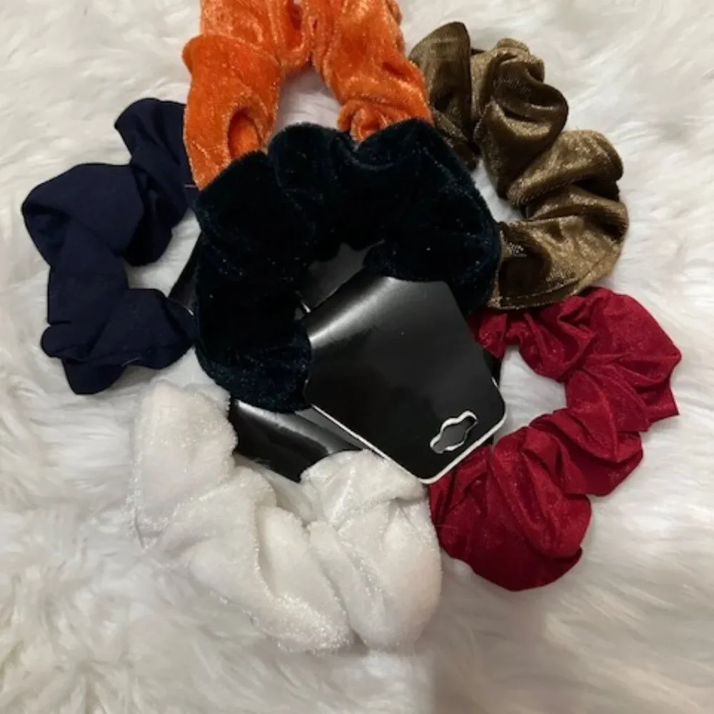 Bundle (6) Satin & Velvet Scrunchie   SC8122  Handmade NWT Boutique